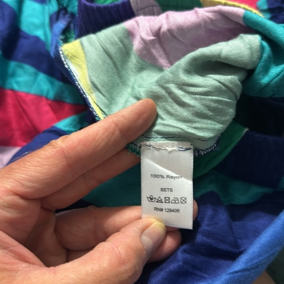 VENUS Multicolored Tie Side Rayon Wide Leg Swim Pants Size: M Inseam: 29” - Picture 6 of 7